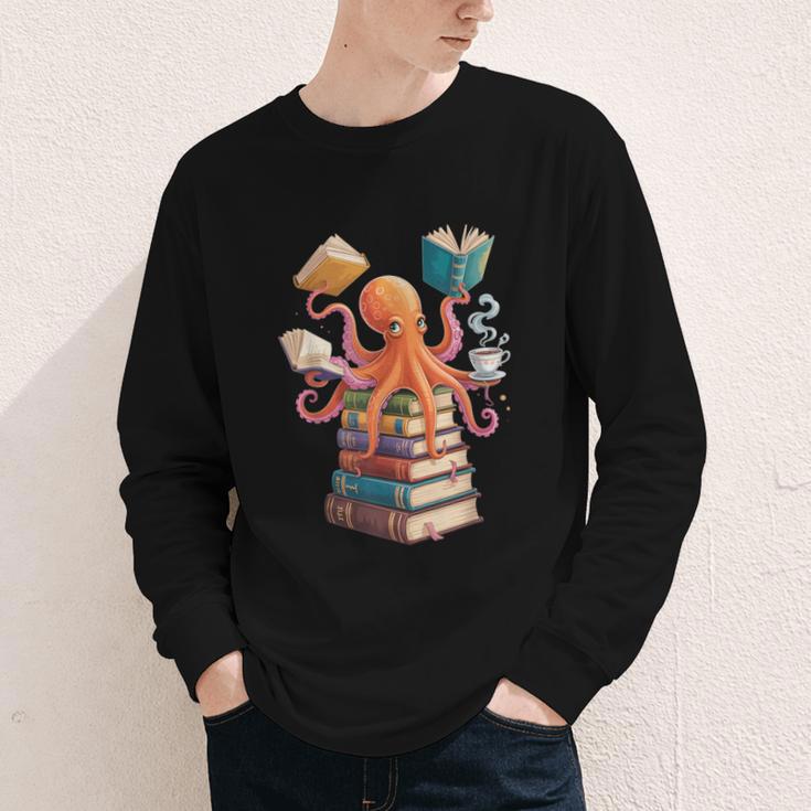 Octopus Book Reading Book Reader Ocean Octopus Youth Long Sleeve Tee Octopus Book Reading Book Reader Ocean Octopus Youth Long Sleeve Tee