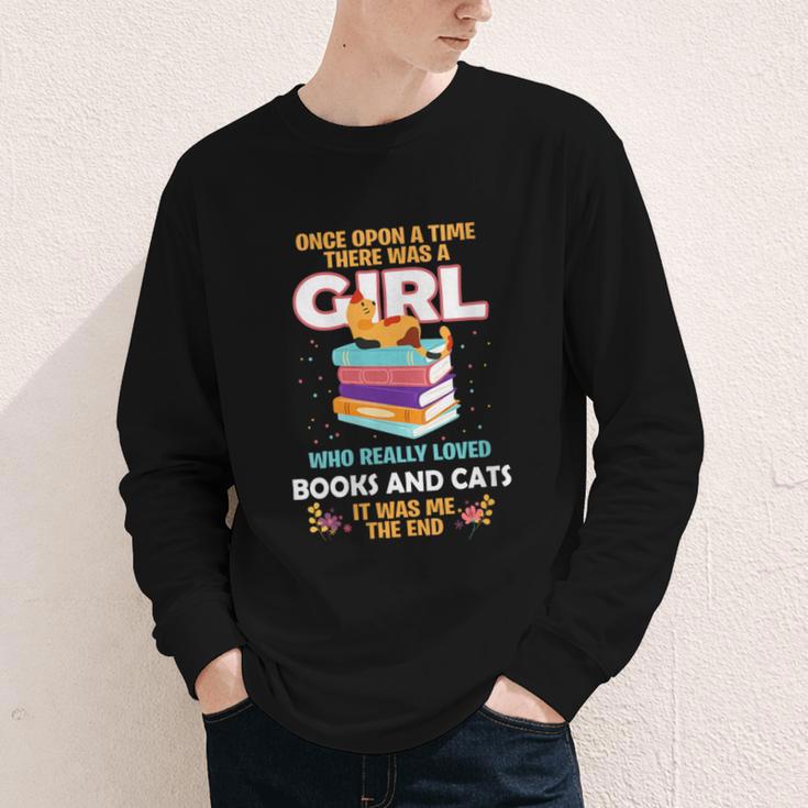 Once Upon A Time There Was A Girl Who Loves Books And Cats Youth Long Sleeve Tee