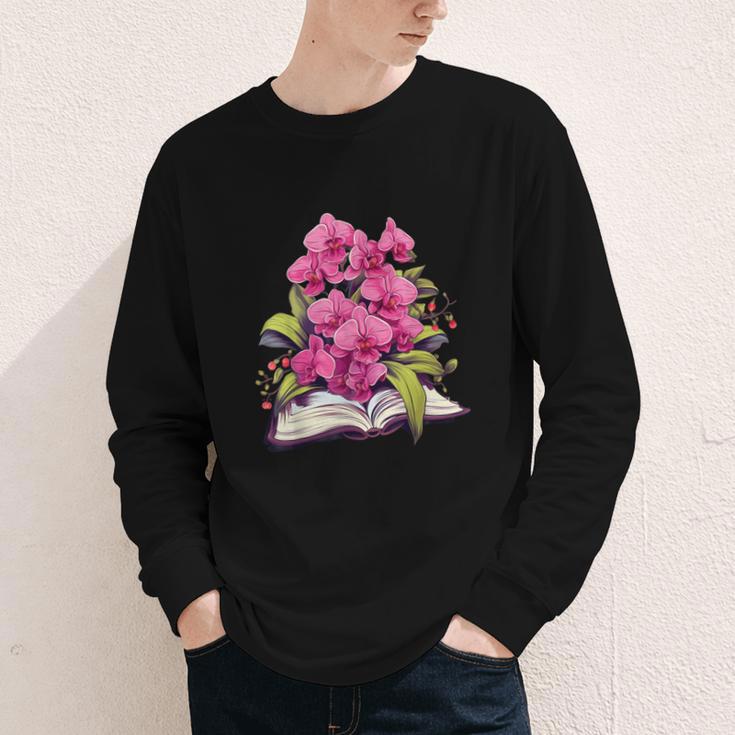 Orchids Flowers Book Floral Youth Long Sleeve Tee