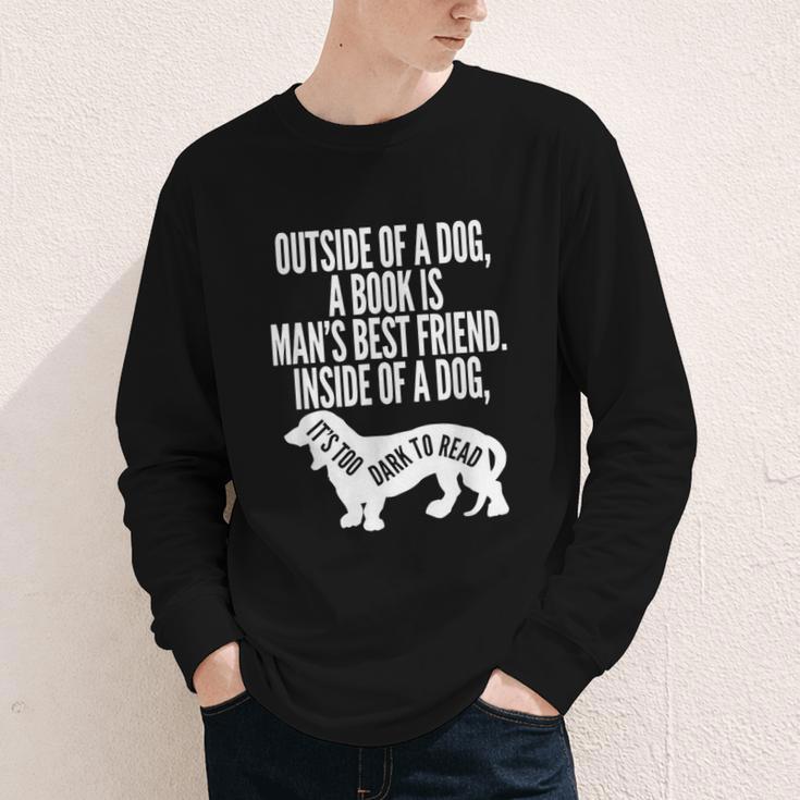Outside Of A Dog A Book Is Man's Best Friend Apparel Youth Long Sleeve Tee Outside Of A Dog A Book Is Man's Best Friend Apparel Youth Long Sleeve Tee