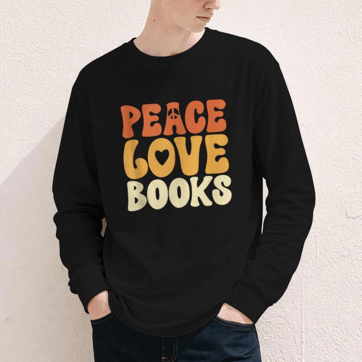 Peace Love Books Men Women Youth Long Sleeve Tee