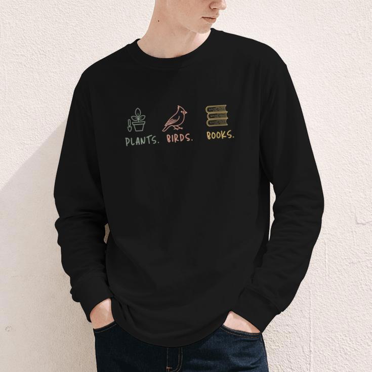 Plants Birds Books Lover Bird Watching Outfit For Bird Nerd Youth Long Sleeve Tee Plants Birds Books Lover Bird Watching Outfit For Bird Nerd Youth Long Sleeve Tee