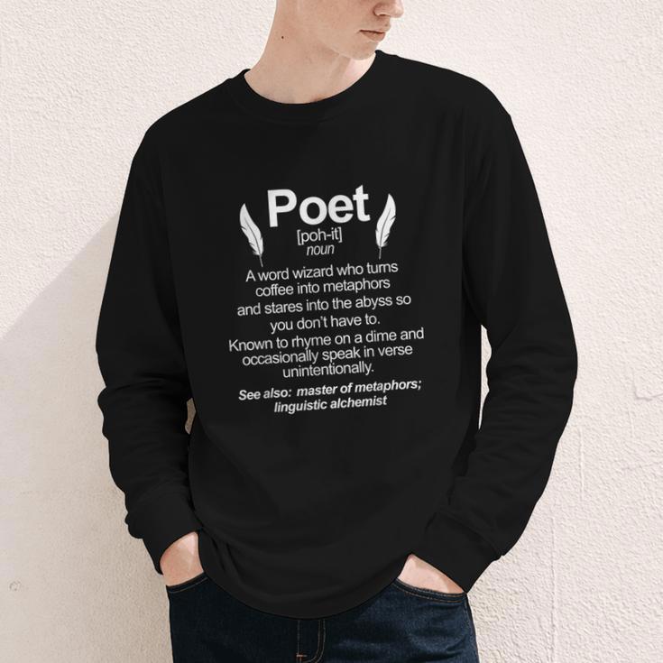 Poetry Poem Author Literature Book Lover Book Worm Poet Youth Long Sleeve Tee