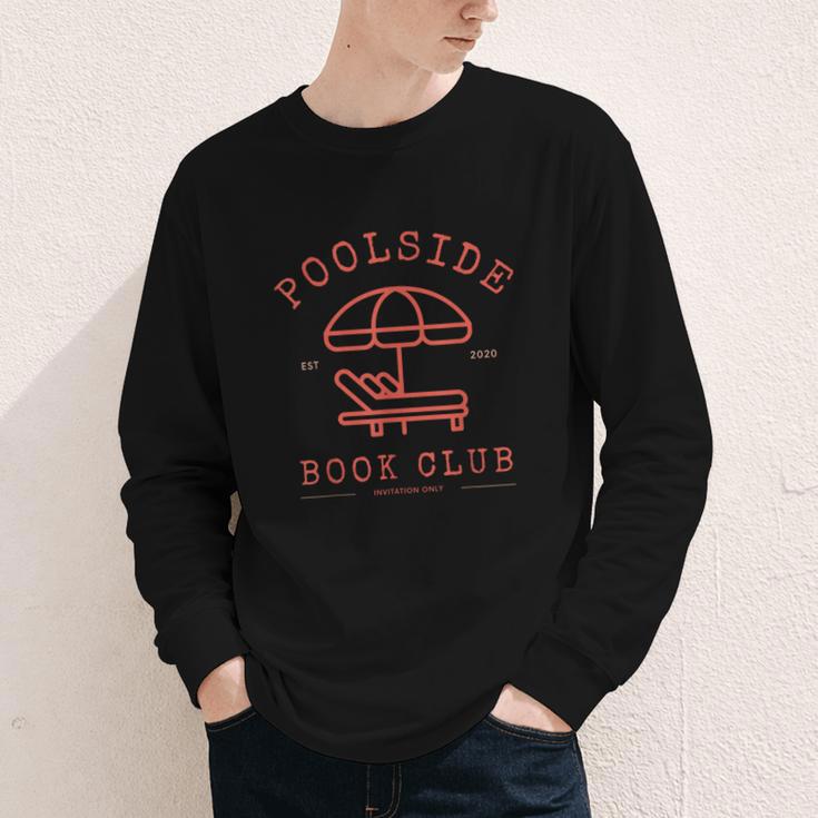 Poolside Book Club Summer Reading Book Lover Swimming Shirt Men Women Youth Long Sleeve Tee