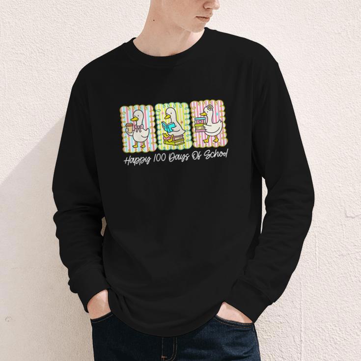 Preppy 100 Days Of School Goose Coffee Books Teacher Life Youth Long Sleeve Tee Preppy 100 Days Of School Goose Coffee Books Teacher Life Youth Long Sleeve Tee