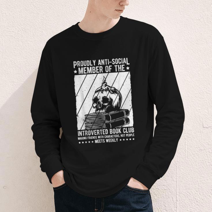 PROUDLY ANTI-SOCIAL MEMBER OF THE Introverted Book Club Youth Long Sleeve Tee PROUDLY ANTI-SOCIAL MEMBER OF THE Introverted Book Club Youth Long Sleeve Tee