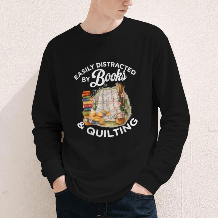Quilting Sewing Machine Quilter Easily Distracted By Book Youth Long Sleeve Tee