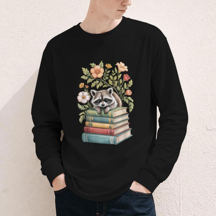 Raccoon Books Reading Flowers Youth Long Sleeve Tee Raccoon Books Reading Flowers Youth Long Sleeve Tee