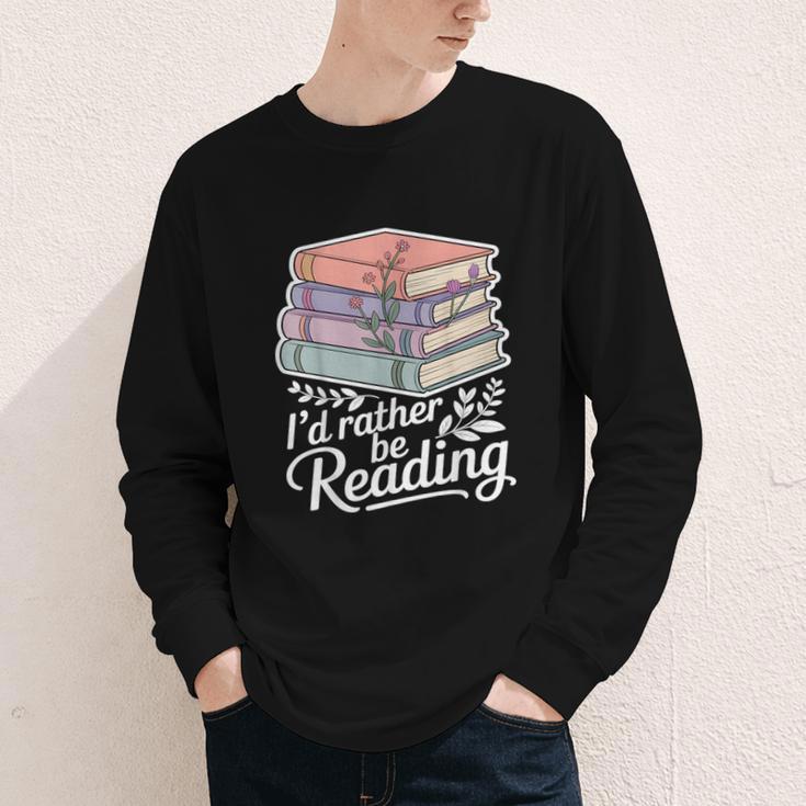 Rather Be Reading Book Lover Stack Youth Long Sleeve Tee