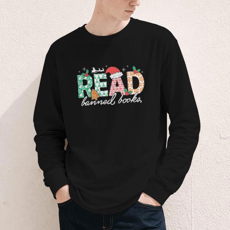 Read Banned Books Christmas Holiday Youth Long Sleeve Tee