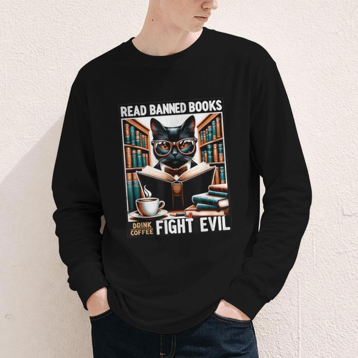 Read Banned Books Drink Coffee Fight Evil Book Reader Lovers Youth Long Sleeve Tee Read Banned Books Drink Coffee Fight Evil Book Reader Lovers Youth Long Sleeve Tee