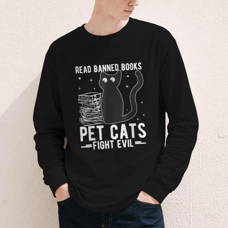 Read Banned Books Pet Cats Fight Evil Read Banned Books Youth Long Sleeve Tee Read Banned Books Pet Cats Fight Evil Read Banned Books Youth Long Sleeve Tee