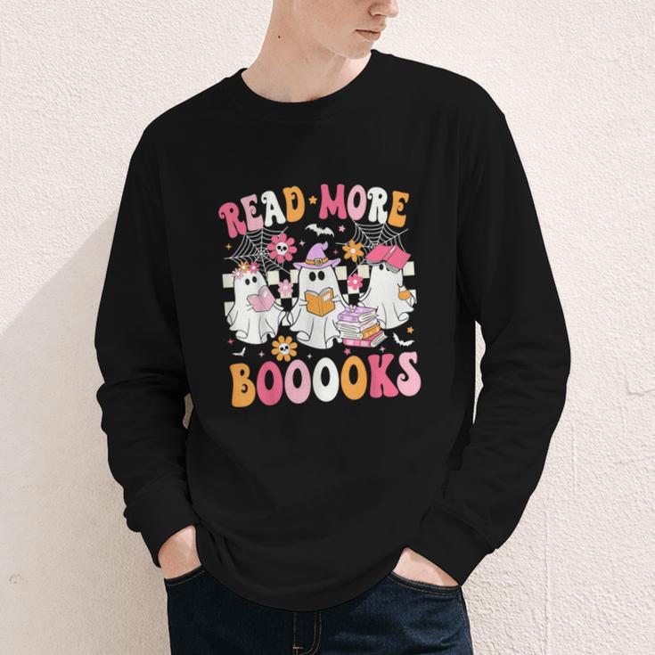 Read More Books Ghosts Reading Book Teacher Halloween Youth Long Sleeve Tee