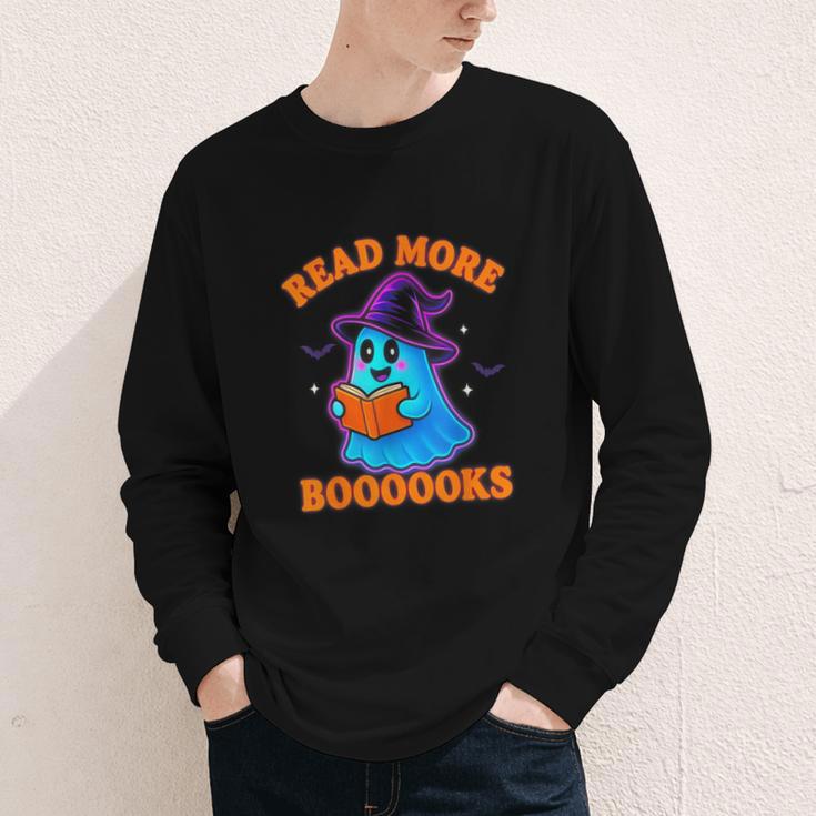 Read More Books Halloween Book Cute Ghost Reading Teaching Youth Long Sleeve Tee Read More Books Halloween Book Cute Ghost Reading Teaching Youth Long Sleeve Tee