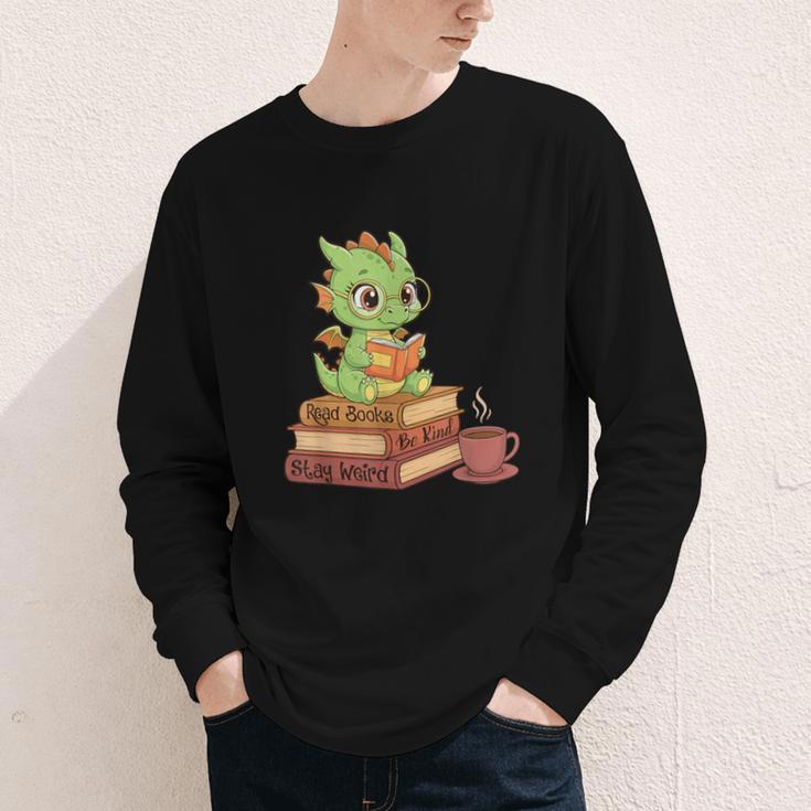 Read Books Be Kind Stay Weird Reading Bookworm Reader Youth Long Sleeve Tee