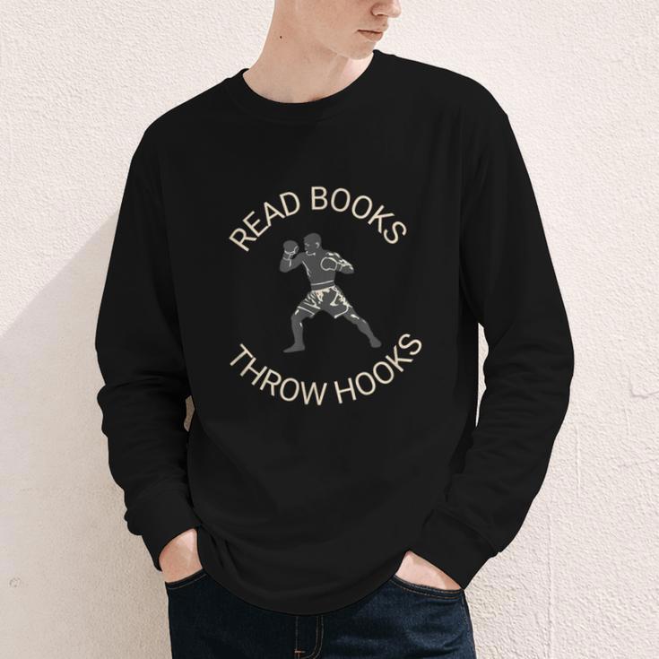 Read Books Throw Hooks Boxing Literacy Shirt Youth Long Sleeve Tee