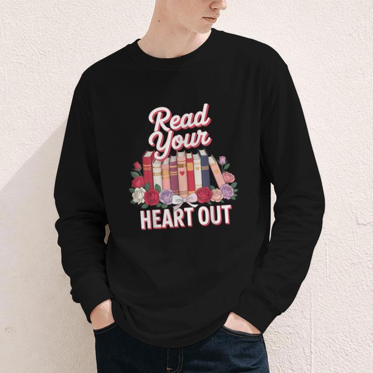 Read Your Heart Out Book Lover Reading Enthusiasts Floral Youth Long Sleeve Tee