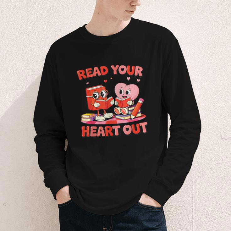 Read Your Heart Out Valentine Reading Book Girl Kid Teacher Youth Long Sleeve Tee Read Your Heart Out Valentine Reading Book Girl Kid Teacher Youth Long Sleeve Tee