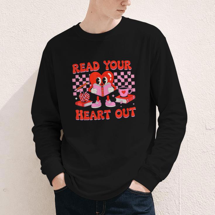 Read Your Heart Out Valentine Reading Book Kid Teacher Youth Long Sleeve Tee