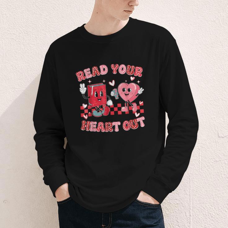 Read Your Heart Out Valentine Teacher Book Lover Youth Long Sleeve Tee