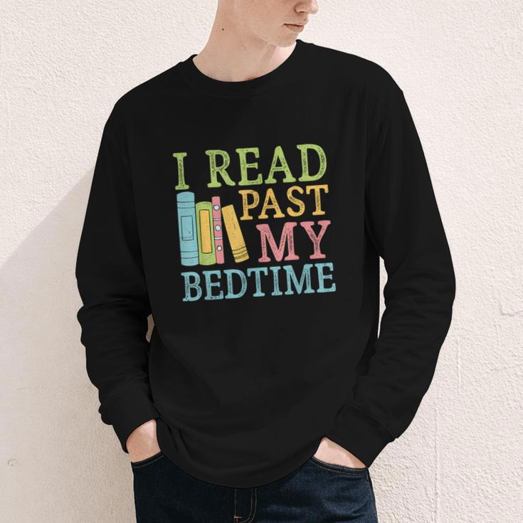 I Read Past My Bedtime Book Quote Humor Youth Long Sleeve Tee