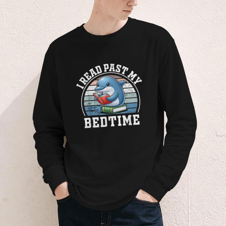 I Read Past My Bedtime Reading Dolphin Book Lover Youth Long Sleeve Tee I Read Past My Bedtime Reading Dolphin Book Lover Youth Long Sleeve Tee
