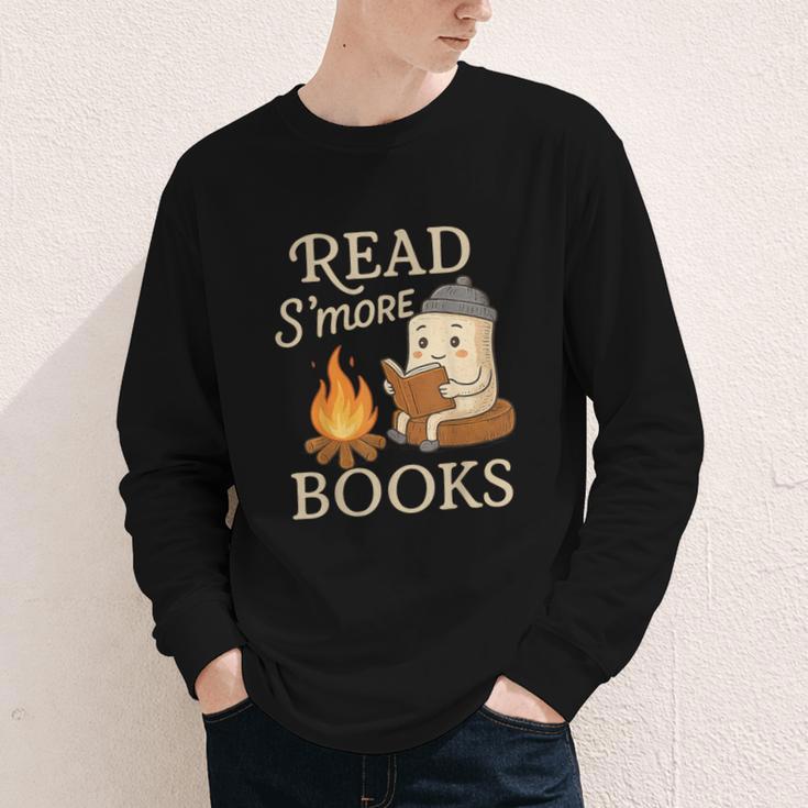 Read S'More Books Campfire Reading Book Lovers Camper Youth Long Sleeve Tee
