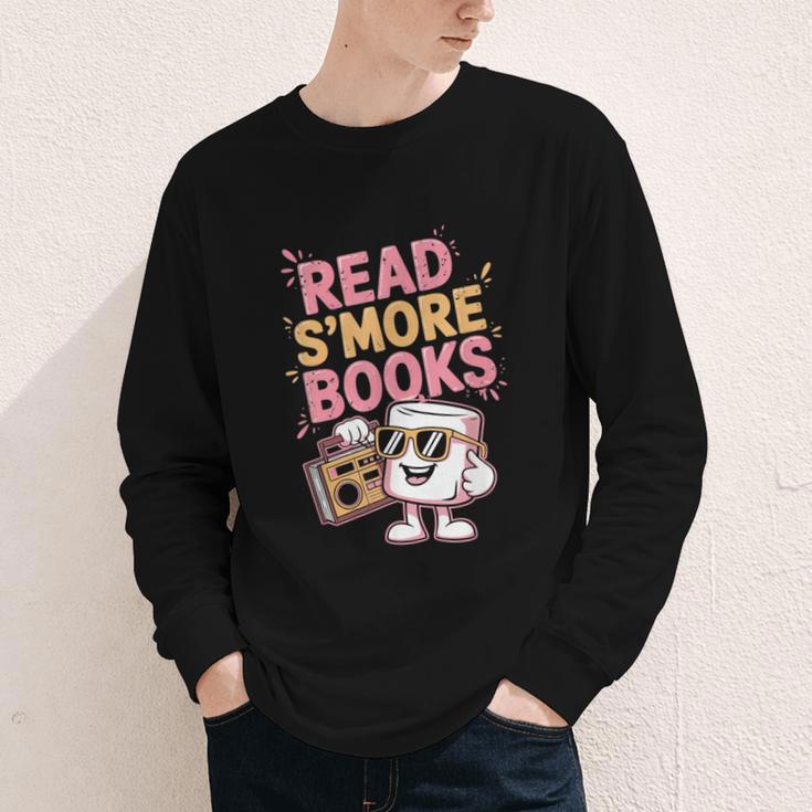 Read S'More Books Camping Outdoors Travel Campfire Smores Youth Long Sleeve Tee