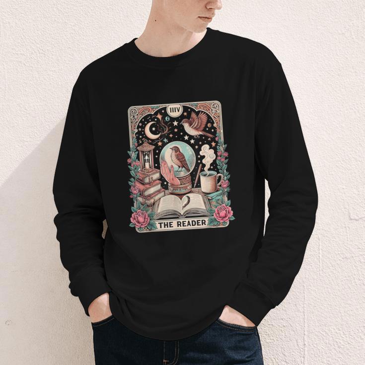 The Reader Tarot Card Shirt Bird Book Lover Bookworm Youth Long Sleeve Tee