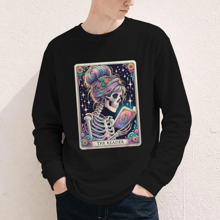 The Reader Tarot Card Women Book Lover Librarian Read Youth Long Sleeve Tee