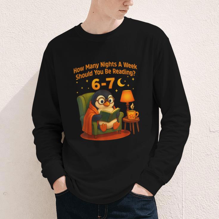 Reading 6 7 Six Seven Meme English Teacher Book Lover Youth Long Sleeve Tee