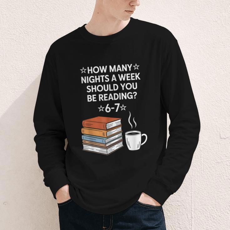 Reading 6-7 Six Seven Meme English Teacher Book Lover Youth Long Sleeve Tee