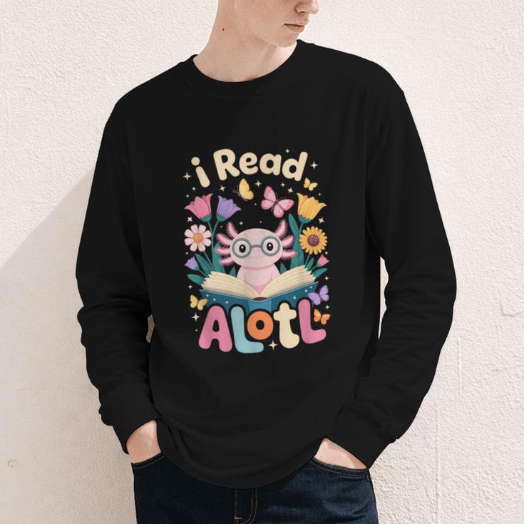 Reading Axolotl Book Lover Wildflowers Youth Long Sleeve Tee Reading Axolotl Book Lover Wildflowers Youth Long Sleeve Tee