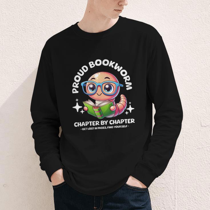 Reading Book Lovers Glasses Cartoon Worm Books Cute Bookworm Youth Long Sleeve Tee