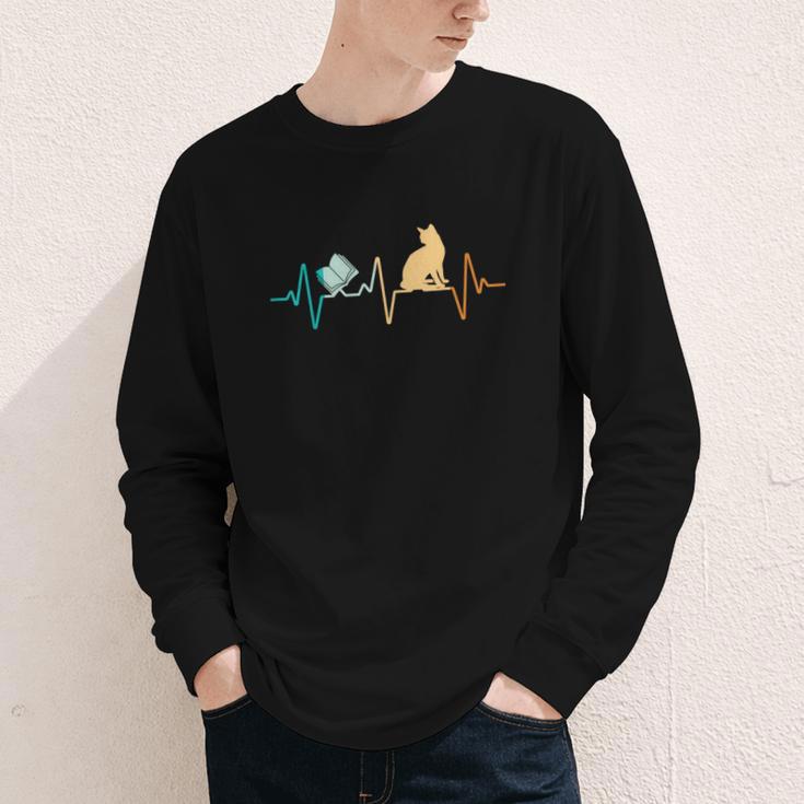 Reading Cat Heartbeat Book & Cat Lover Youth Long Sleeve Tee Reading Cat Heartbeat Book & Cat Lover Youth Long Sleeve Tee