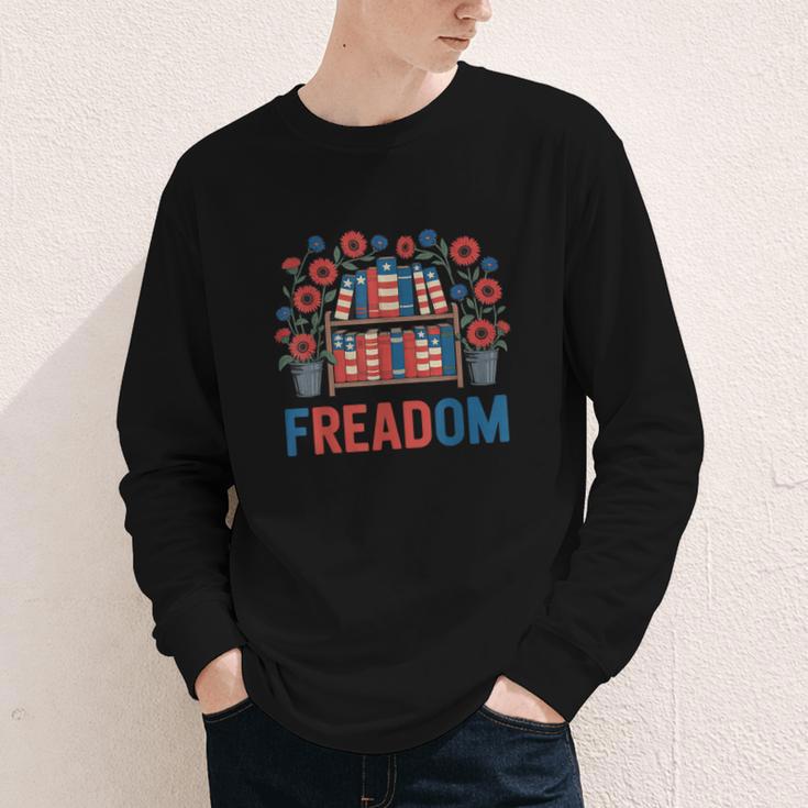 Reading Freadom Freedom Book Lover 4th Of July Men Women Youth Long Sleeve Tee Reading Freadom Freedom Book Lover 4th Of July Men Women Youth Long Sleeve Tee