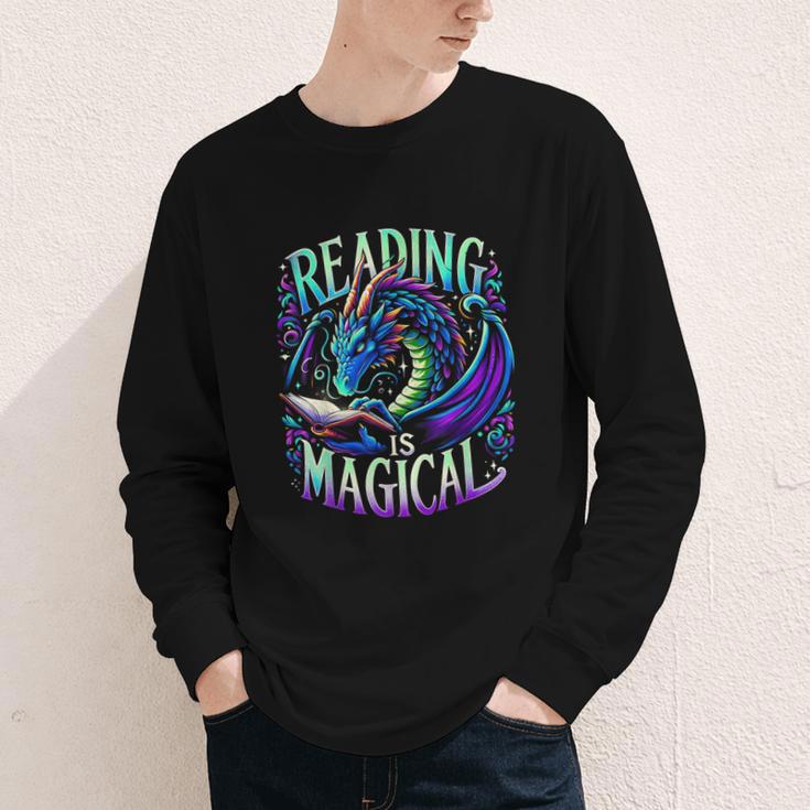 Reading Is Magical Dragon Tee Perfect For Book Lovers Kids Youth Long Sleeve Tee Reading Is Magical Dragon Tee Perfect For Book Lovers Kids Youth Long Sleeve Tee