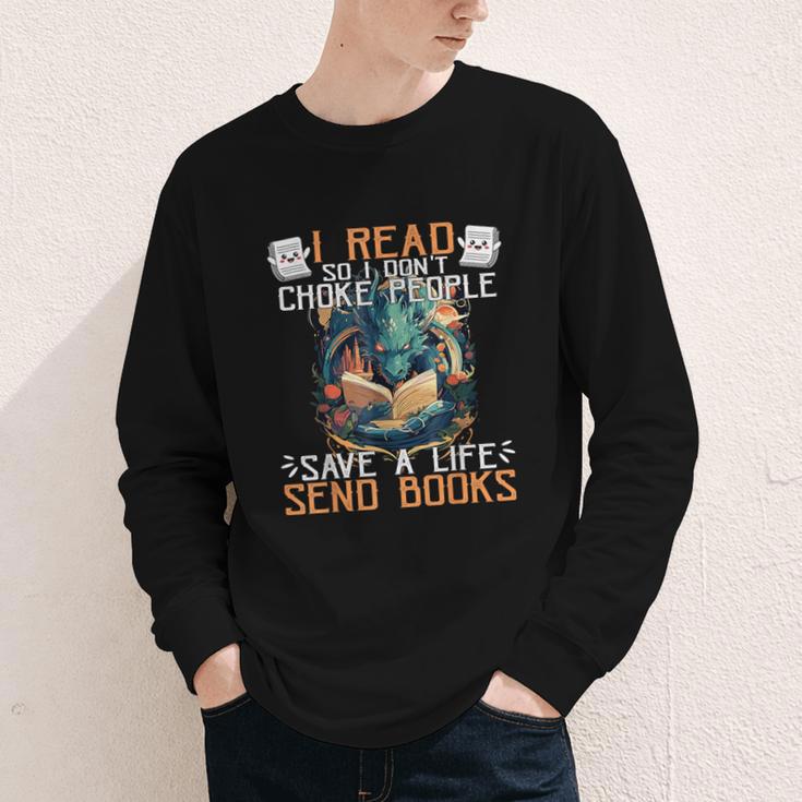 Reading Readers I Read Send Books Dragon Bookworm Tee Youth Long Sleeve Tee