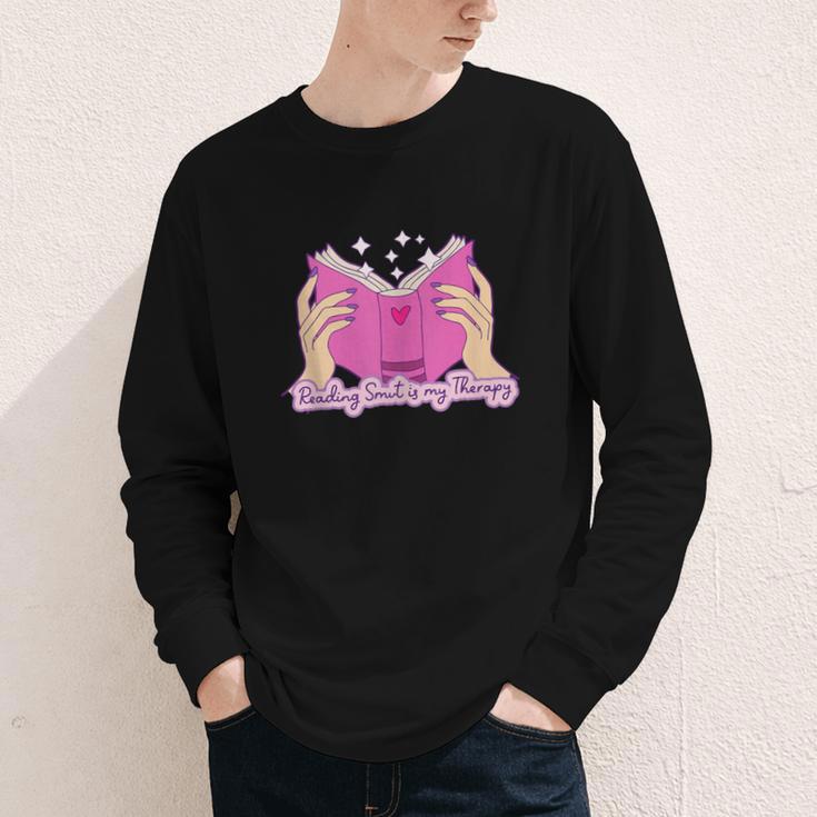 Reading Smut Is My Therapy Romance Book Reader Humor Youth Long Sleeve Tee