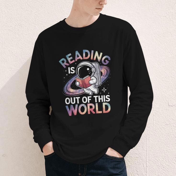 Reading Is Out Of This World Space Book Lover Youth Long Sleeve Tee