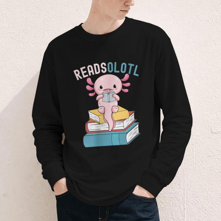 Reads Alotl Shirt Kids Readsolotl Read Axolotl Shirt Books Youth Long Sleeve Tee