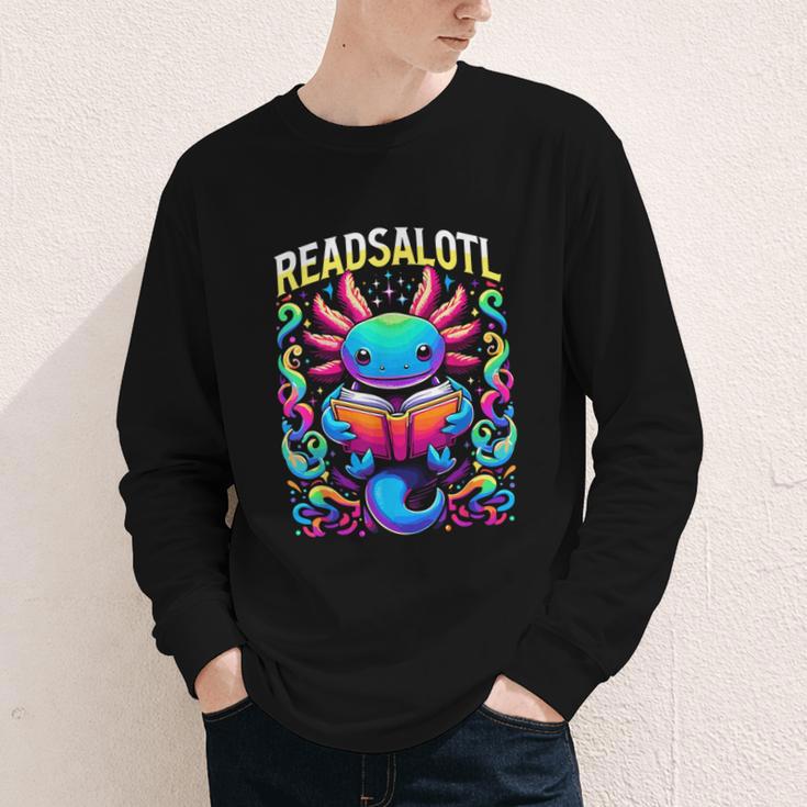 Readsalotl Axolotl Book Lovers Axolotls Youth Long Sleeve Tee
