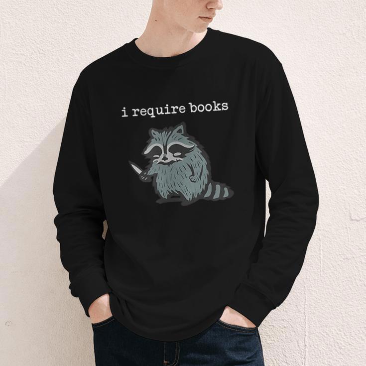 i Require Books Raccoon Youth Long Sleeve Tee