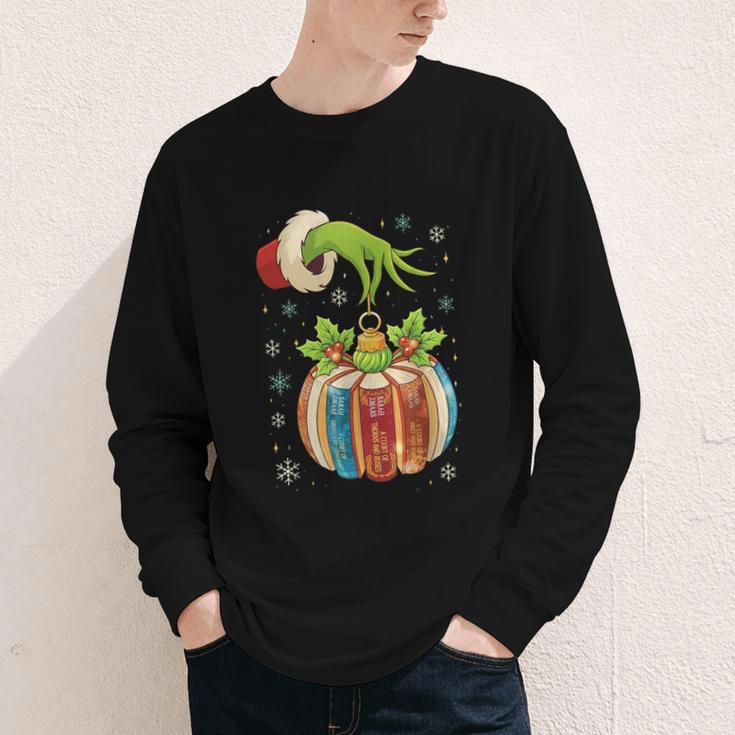 Retro Christmas Ornament Book Christmas Teacher Librarian Youth Long Sleeve Tee Retro Christmas Ornament Book Christmas Teacher Librarian Youth Long Sleeve Tee