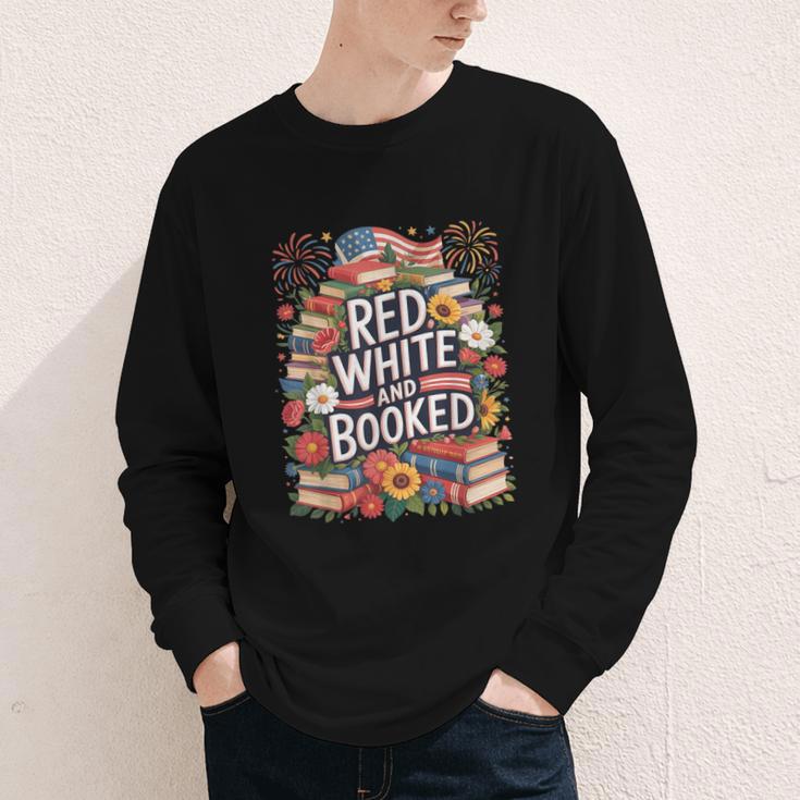 Retro Floral Red & Booked Library Reading 4th Of July Youth Long Sleeve Tee