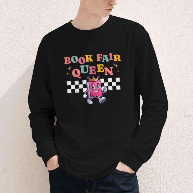 Retro Library Book Fair Queen School Reading Girls Women's Youth Long Sleeve Tee