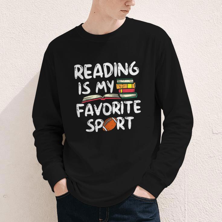 Retro Reading Is My Favorite Sport Football World Book Day Youth Long Sleeve Tee