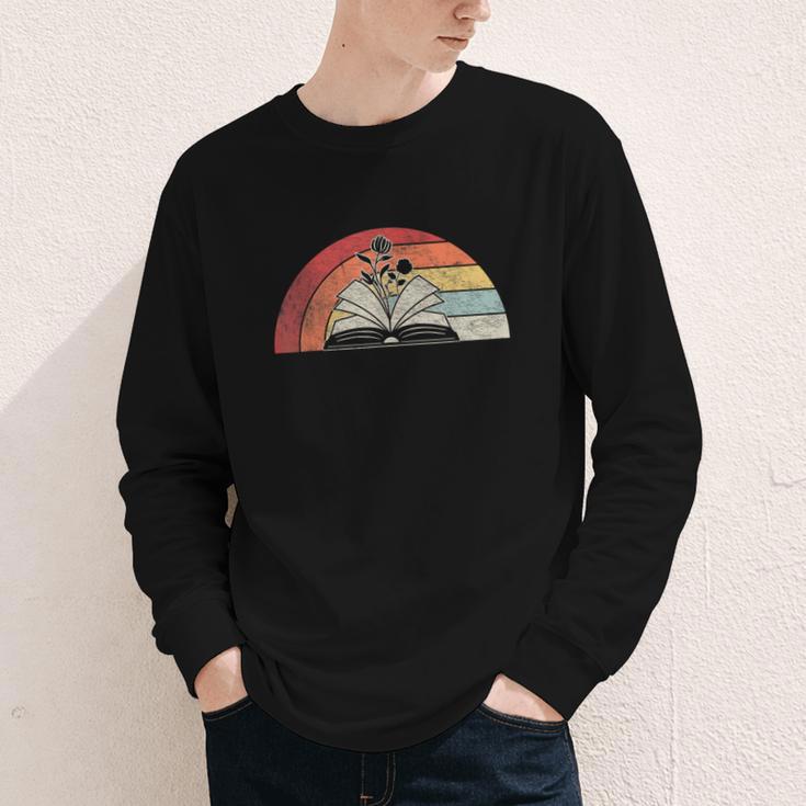 Retro Vintage Wildflowers Book Shirt Book Lover Youth Long Sleeve Tee