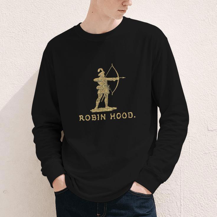 Robin Hood The Archer Book Cover Illustration In Gold Youth Long Sleeve Tee Robin Hood The Archer Book Cover Illustration In Gold Youth Long Sleeve Tee