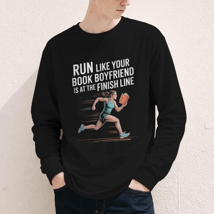 Run Like Your Book Boyfriend Is Waiting Runner Reader Youth Long Sleeve Tee Run Like Your Book Boyfriend Is Waiting Runner Reader Youth Long Sleeve Tee